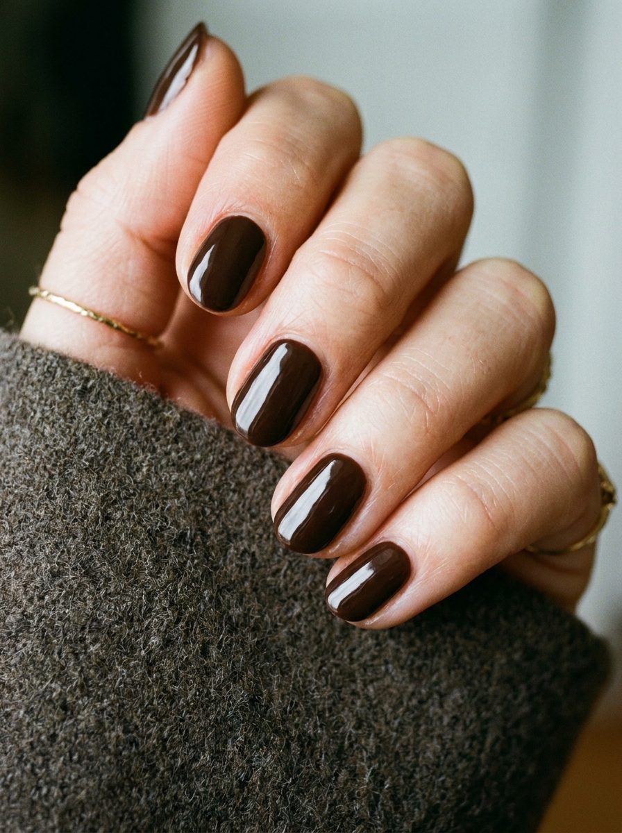 Espresso Herbstnägel als Nägel Inspiration Herbst 2026
